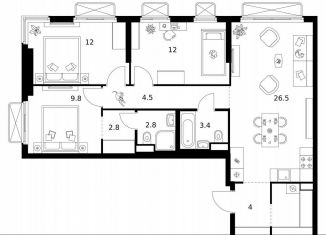 Продается трехкомнатная квартира, 83.5 м2, Москва, район Гольяново