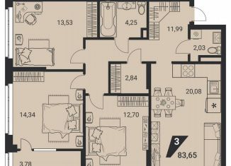 Продажа четырехкомнатной квартиры, 83 м2, Екатеринбург, улица 22-го Партсъезда, 10, метро Уралмаш