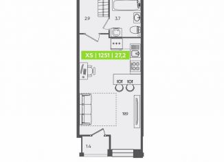 Квартира на продажу студия, 27.2 м2, Санкт-Петербург, Планерная улица, 87к1, ЖК Форест Аквилон