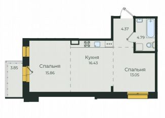 2-ком. квартира на продажу, 58.1 м2, Иркутск, улица Пискунова, 134, Октябрьский округ