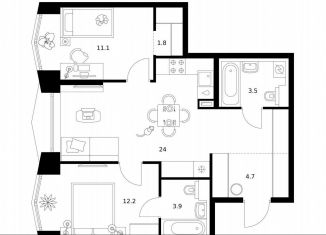 Продам 2-комнатную квартиру, 61.2 м2, Москва, САО