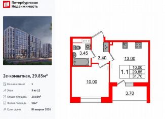 Продажа однокомнатной квартиры, 29.9 м2, Санкт-Петербург, метро Озерки