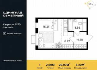 Продажа квартиры студии, 30 м2, Одинцово, микрорайон Клубничное Поле, 10