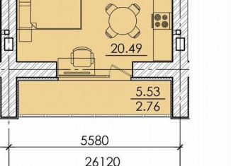 Продается 1-комнатная квартира, 34.1 м2, Пензенская область, улица Герцена, с106