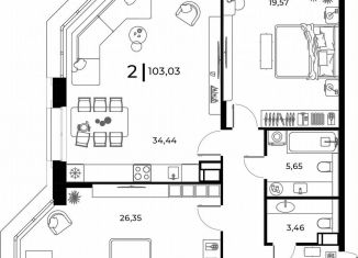 Продаю 2-комнатную квартиру, 103 м2, Заречный, Братская улица, 8