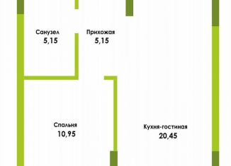 Продается однокомнатная квартира, 42.1 м2, Астрахань, Ленинский район