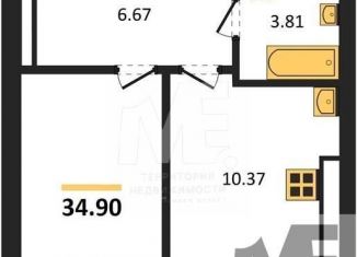 Продаю 1-ком. квартиру, 34.9 м2, Калининград, улица Героя России Катериничева, 9к1