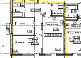 Продается 3-ком. квартира, 65.3 м2, Воронеж, Гвардейский переулок, 21, Левобережный район