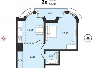 Продается двухкомнатная квартира, 58.6 м2, Хабаровский край, Быстринская улица, 2