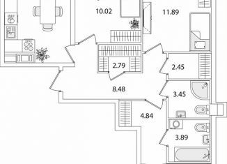 Продам 3-ком. квартиру, 81.5 м2, Санкт-Петербург, метро Проспект Ветеранов