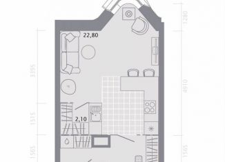 Продаю квартиру студию, 35.2 м2, Казань, улица Калинина, 1Б, Вахитовский район