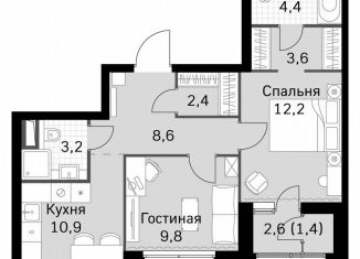 Продаю 2-ком. квартиру, 56.4 м2, Москва, метро Тушинская, Строительный проезд, 9с9