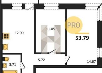 Продажа 2-комнатной квартиры, 53.8 м2, Воронеж, Левобережный район