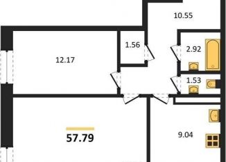 2-комнатная квартира на продажу, 57.8 м2, Воронеж, Левобережный район