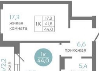 Продажа 1-комнатной квартиры, 44 м2, Красноярск, Советский район