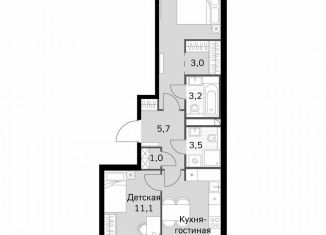 Продается двухкомнатная квартира, 59.8 м2, Москва, Строительный проезд, 9с9, метро Тушинская