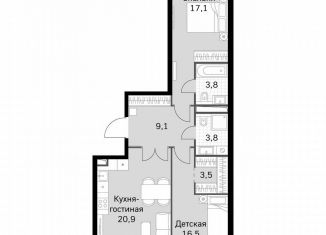 Продажа 2-ком. квартиры, 76.6 м2, Москва, Строительный проезд, 9с9, метро Тушинская