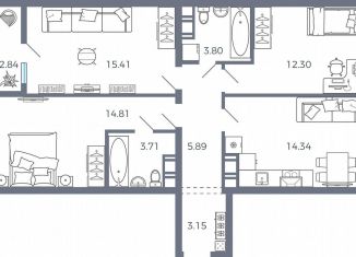 Продам 3-комнатную квартиру, 76.3 м2, село Николаевка