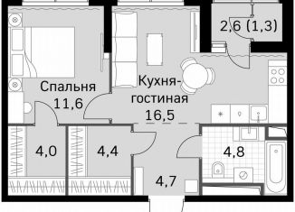 Продам однокомнатную квартиру, 47.5 м2, Москва, метро Сходненская, Строительный проезд, 9с9