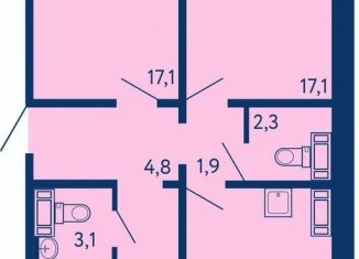 2-комнатная квартира на продажу, 73.3 м2, Уфа, Дёмский район, улица Генерала Кусимова, 20