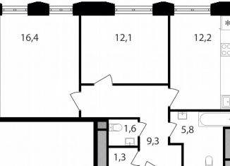 Продается двухкомнатная квартира, 58.7 м2, Москва, район Чертаново Южное