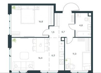 Трехкомнатная квартира на продажу, 62.8 м2, Москва, район Очаково-Матвеевское, жилой комплекс Левел Мичуринский, к7