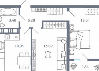 Продаю 2-ком. квартиру, 50.7 м2, Самарская область, Челышевская улица, 3