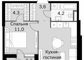 Продам однокомнатную квартиру, 42.8 м2, Москва, район Покровское-Стрешнево, Строительный проезд, 9с9