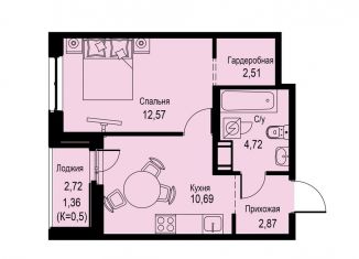 Продам однокомнатную квартиру, 34.7 м2, Кудрово, проспект Строителей, 3, ЖК Айди Кудрово