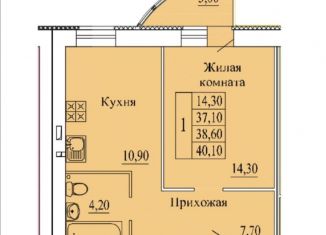 Продаю 1-комнатную квартиру, 37 м2, Иваново, Октябрьский район