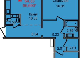 Продается 2-ком. квартира, 66.7 м2, Челябинск, Новороссийская улица, 21А, Ленинский район