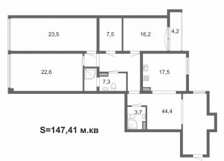 Продам трехкомнатную квартиру, 147.4 м2, Санкт-Петербург, Варшавская улица, 23к2, метро Московская