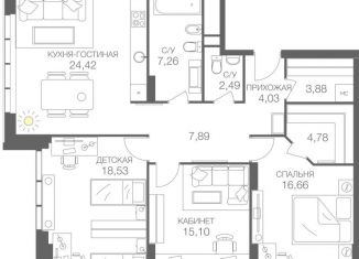 3-ком. квартира на продажу, 105 м2, Москва, станция Шелепиха