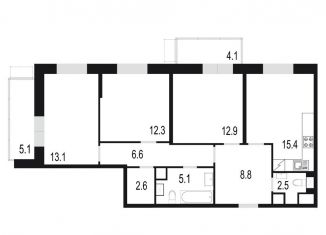 Продажа 3-комнатной квартиры, 88.5 м2, Одинцово, жилой комплекс Союзный, к2, ЖК Союзный