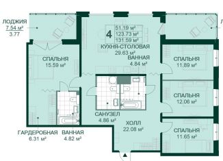 Продается 4-комнатная квартира, 131.6 м2, Санкт-Петербург, ЖК Магнифика, Магнитогорская улица, 5к3