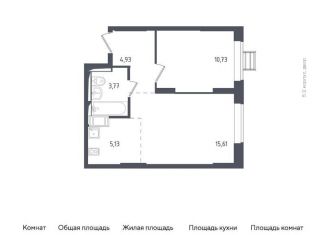 1-комнатная квартира на продажу, 40.2 м2, Московская область, жилой комплекс Томилино Парк, к5.1