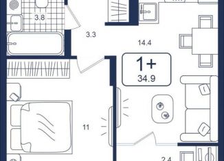 Продажа 1-комнатной квартиры, 34.9 м2, деревня Дударева, улица Сергея Джанбровского, 4, ЖК Андерсен Парк