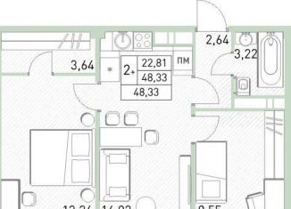 Трехкомнатная квартира на продажу, 48.3 м2, Балашиха, жилой комплекс Столичный, к22, ЖК Столичный