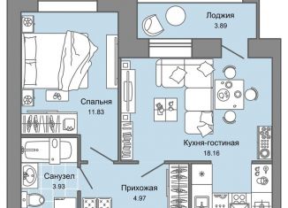 Продам 1-ком. квартиру, 41 м2, Ульяновск, ЖК Дивный Сад, жилой комплекс Дивный Сад, 1