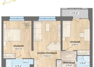 Продам двухкомнатную квартиру, 64.3 м2, Екатеринбург, ЖК Просторы