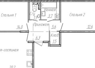 Продается 2-комнатная квартира, 60 м2, Санкт-Петербург, улица Лёни Голикова, муниципальный округ Ульянка