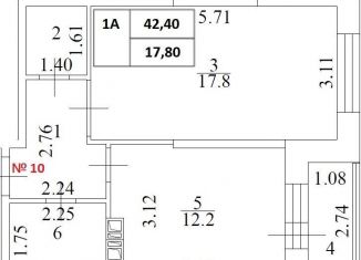 1-ком. квартира на продажу, 42.1 м2, Химки, улица Академика Грушина, 10, ЖК Аврора