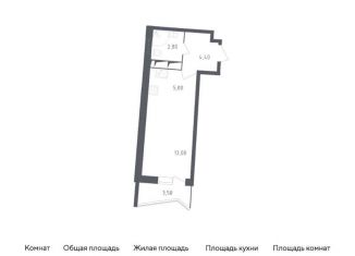 Продам квартиру студию, 26.3 м2, Санкт-Петербург, Заневский проспект, 42, ЖК Малая Охта