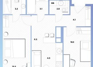 Продажа двухкомнатной квартиры, 49.6 м2, Москва, Окская улица, 7А, метро Окская