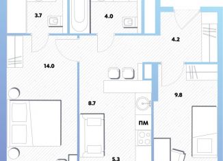 Продам 2-ком. квартиру, 50.3 м2, Москва, метро Окская, Окская улица, 7А