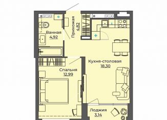 Продается 1-комнатная квартира, 44.2 м2, Екатеринбург, улица Блюхера, 26, метро Динамо