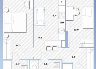 Продается 2-ком. квартира, 50.8 м2, Москва, Окская улица, 7А, метро Окская