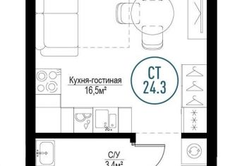 Продаю квартиру студию, 24.3 м2, Москва, Волгоградский проспект, 32/5, станция Угрешская