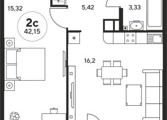 Продажа 1-ком. квартиры, 42 м2, Ростов-на-Дону, ЖК Гринсайд