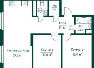 Продаю 2-ком. квартиру, 71.5 м2, Самара, метро Российская